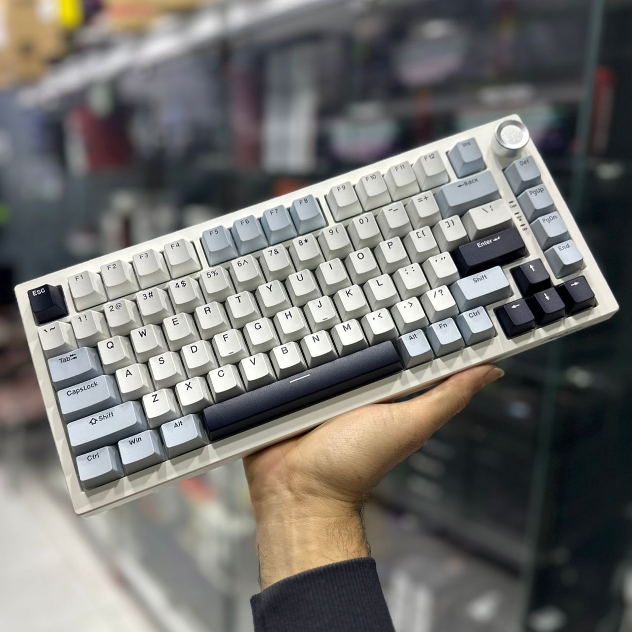 CLAVIER MECANIQUE GAMING DARK ALIEN K81 WHITE-BLEU-DARK-LIGHT GREEN_SWITCH ARGB BT WIRELESS